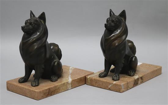 A pair of dog bookends